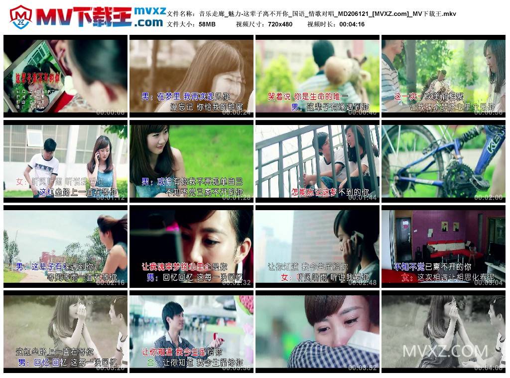 音乐走廊_魅力-这辈子离不开你_国语_情歌对唱_MD206121